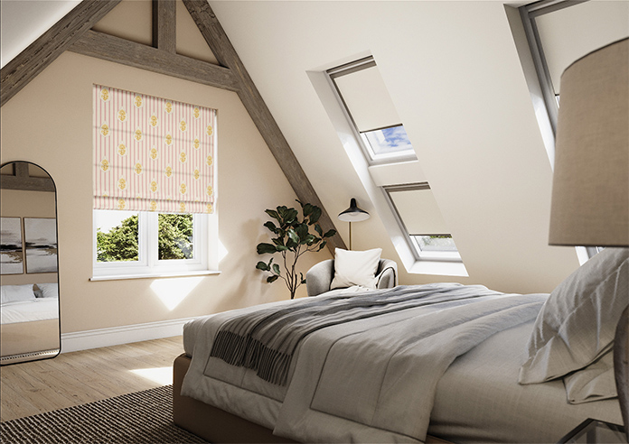 Petal & Block Bolli Stripe, Marigold - Roman Blind - Image 6